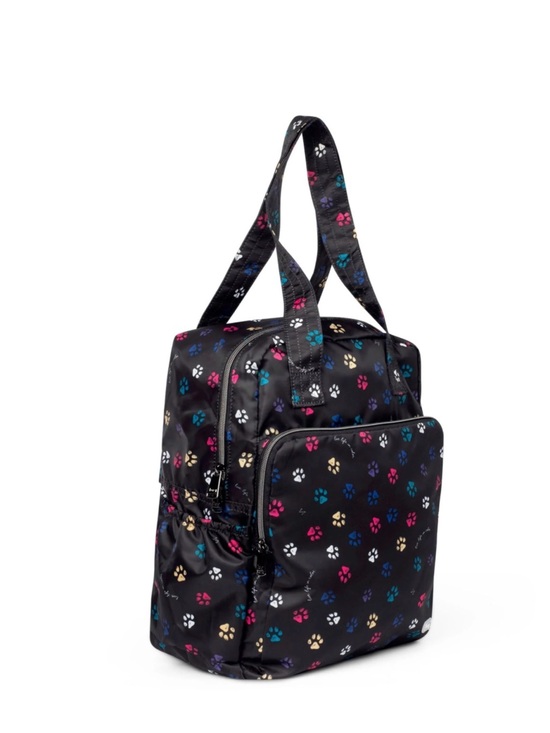 lug Handbags - New Lug Ranger XL Packable Travel Tote Bag Paws Navy Dog Cat Print Black Luggage
